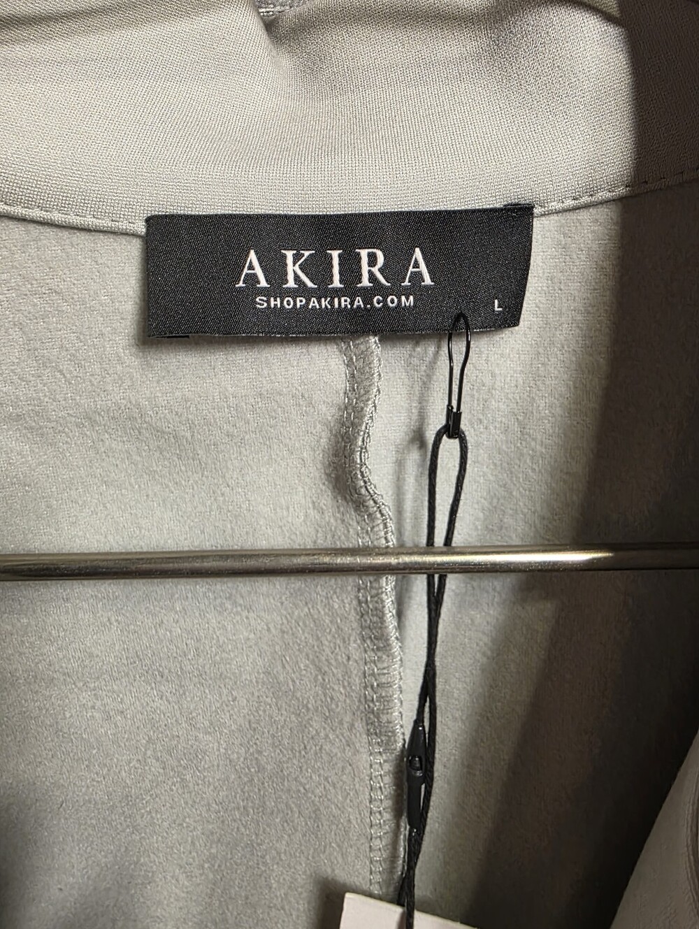 AKIRA Pale Gray Cropped Double-Breasted Blazer With Pants - Picture 2 of 8